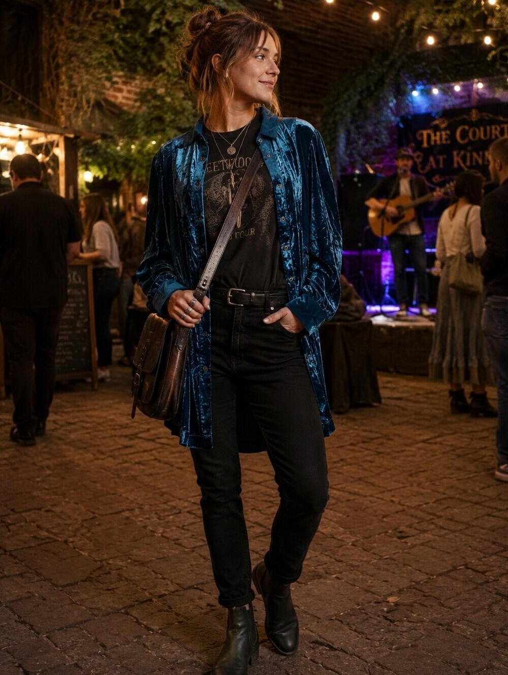 White Stuff Farley Velvet Tunic Shirt Dark Teal Button Front Long Sleeve Velvet